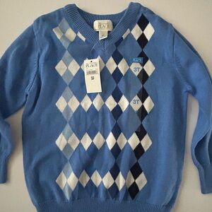 The Children's Place Blue Argyle V-Neck Sweater